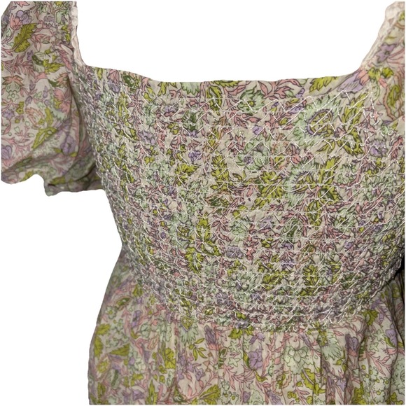 Anthropologie Love the Label Puff Sleeve Baby Doll Floral Dress Cottage Core S - Picture 6 of 10